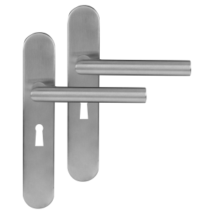 Differnz Amsterdam deurkruk op schild afgerond 225x41x10mm BB 56 mm mat chroom