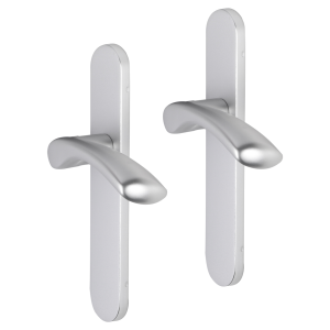 Impresso Oxford deurkruk op schild afgerond 225x41x10mm blind Aluminium