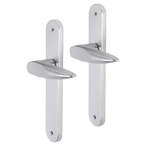 Impresso Sutton deurkruk op schild met schroeven afgerond 225x41x10mm Aluminium