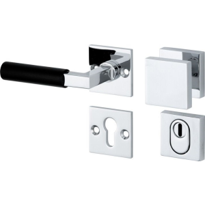 Mi Satori knop/kruk op rozet - SKG Bauhaus ebben glans chroom