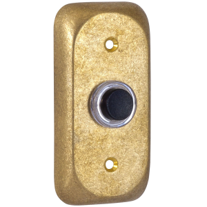 Voordeurbel 108 Mandelli rechthoekig 80x40 mm ongelakt messing getrommeld