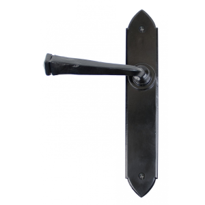 Wardlo deurkruk op schild 248x44mm Blind smeedijzer zwart