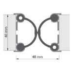 Alprokon 4030 prefab pendel deurnaaldset 2500 mm 2 aluminium profielen