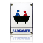 'Badkamer' emaille pictogram rechthoekig
