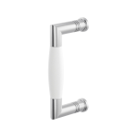 Deurgreep ton model Ika 130mm haaks nekje RVS geborsteld met wit