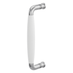 Deurgreep ton model Ika 207mm gebogen nekje RVS geborsteld met wit