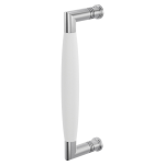 Deurgreep ton model Ika 207mm haaks nekje RVS geborsteld met wit