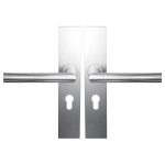 Deurkruk op schild PC55 L-Haaks model 19mm RVS geborsteld