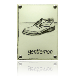 Emaille 'Herentoilet' pictogram rechthoekig