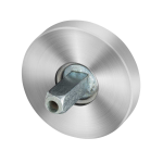 GPF1100.00.400 rozet 50x8mm RVS geborsteld met vastgelaste knopvastzetter