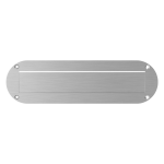 GPF9837.09 RVS mat geborsteld tochtklep ovaal 350x100x2,5mm met rechthoekige vlakke naar binnenvallende klep