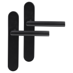 Differnz Amsterdam deurkruk op schild afgerond 225x41x10mm blind Zwart