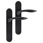 Differnz Groningen deurkruk op schild afgerond 225x41x10mm blind Zwart
