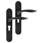 Differnz Groningen deurkruk op schild afgerond 225x41x10mm PC55 mm Zwart