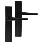 Differnz Rotterdam deurkruk op schild afgerond 225x41x10mm blind Zwart
