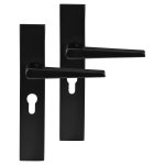 Differnz Rotterdam deurkruk op schild afgerond 225x41x10mm PC55 mm Zwart