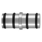 GPF0587.09 koppelstuk ronde rail t.b.v. schuifdeursysteem RVS
