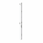 S2 contra-espagnolet SKG***, 2200x29x8 mm, deurhoogte 2010-2300 mm, staal silverlook, links/rechts afgerond