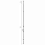 S2 contra-espagnolet SKG***, 2510x29x8 mm, deurhoogte 2230-2600 mm, staal silverlook, links/rechts afgerond