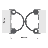 Alprokon 4030 prefab pendel deurnaaldset 2500 mm 2 aluminium profielen