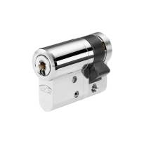 BKS janus 4601 halve cilinder, vernikkeld messing