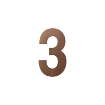 Bronze blend huisnummer 3 L, 200 mm