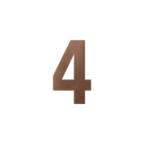 Bronze blend huisnummer 4 L, 200 mm