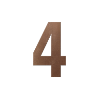 Bronze blend huisnummer 4 XL, 250 mm