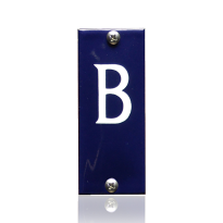 Huisnummer B emaille blauw, 40 x 100 mm