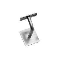 Intersteel Leuninghouder gebogen vierkant hol RVS matgeborsteld, 65x60x85mm
