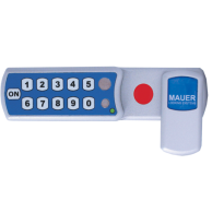 Mauer ESLcam® Classic lockerslot horizontale montage links zilver blauw, maximaal 5 vaste gebruikers