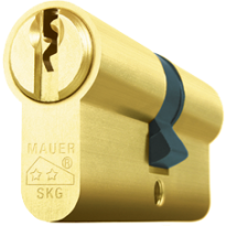 Mauer profielcilinder, standaard serie, dubbele cilinder, messing