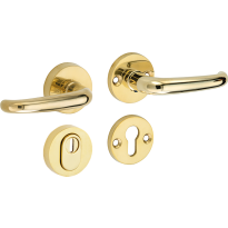 Mi Satori kruk/kruk op rozet - SKG Halfsabel elegant messing ongelakt rechts