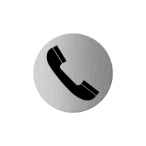 RVS pictogram 'Telefoon' rond
