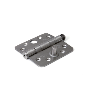 Dulimex kogellagerscharnier veiligheidsuitvoering enkelwerkend ronde hoeken RVS, 89x89 mm