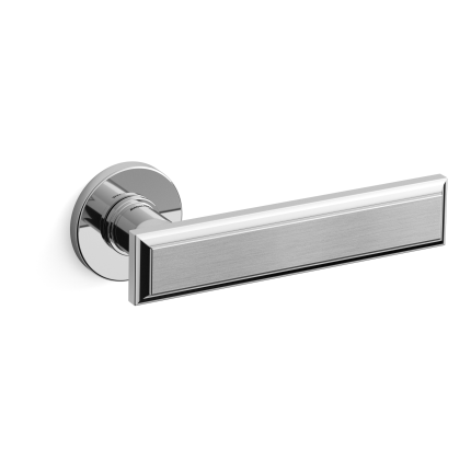 1741 Kuki deurkruk op rozet, chrome/satinchrome