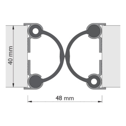 Alprokon 4030 prefab pendel deurnaaldset 2 aluminium profielen