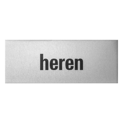 Aluminium deurbordje 'Heren' rechthoekig