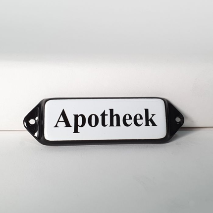 'Apotheek' deurbordje emaille model oor