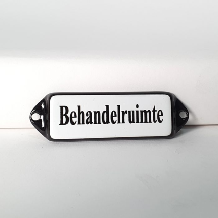 'Behandelruimte' deurbordje emaille model oor