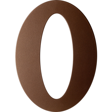 Bronze blend huisnummer 0 plat, 150 mm