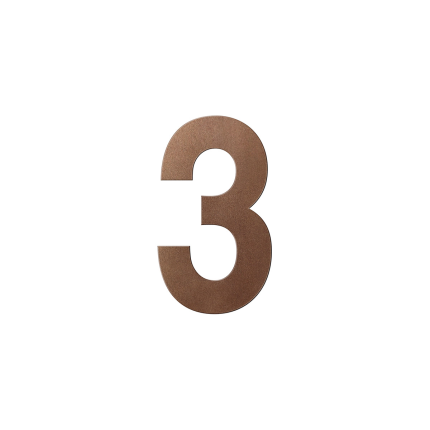 Bronze blend huisnummer 3 L, 200 mm
