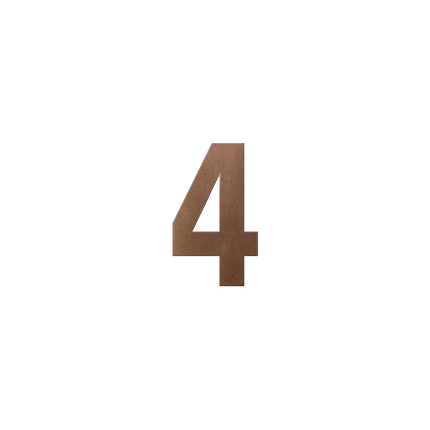 Bronze blend huisnummer 4, 150 mm