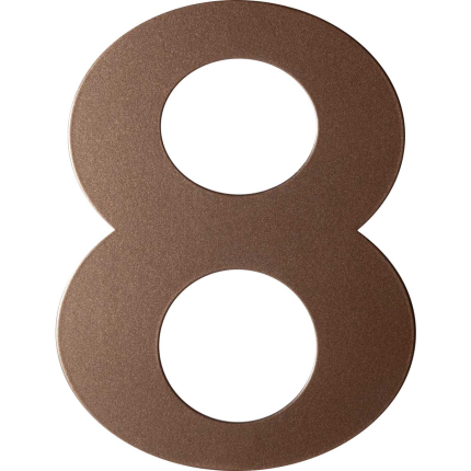 Bronze blend huisnummer 8 plat, 150 mm