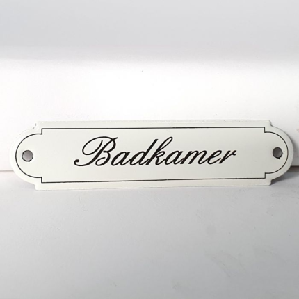 TopEmaille Crème Deurbordje 'Badkamer' Gebold Klassiek 80x22mm NP-KS-S1-2 