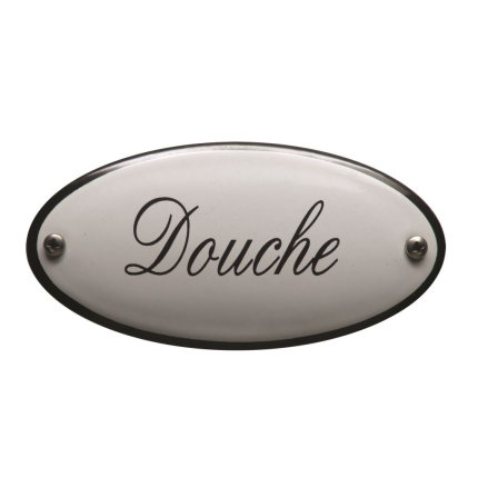 Deurbordje emaille 'Douche' ovaal