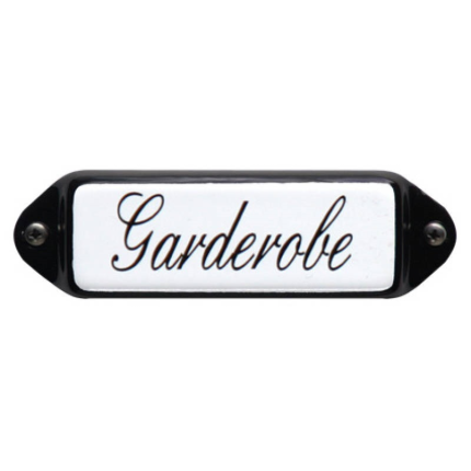 Deurbordje emaille 'Garderobe' model oor