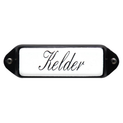 Deurbordje emaille 'Kelder' model oor