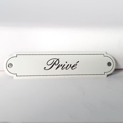 NP-KS-S2-17 TopEmaille crème deurbordje 'Privé' 115x27mm