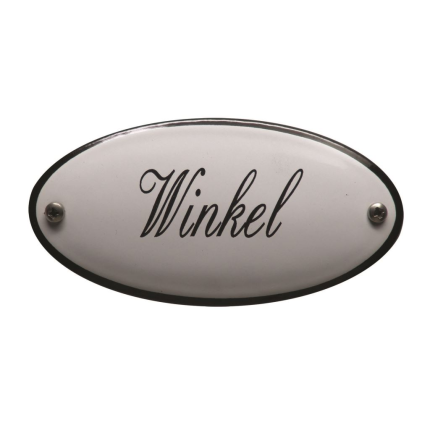 Deurbordje emaille 'Winkel' ovaal